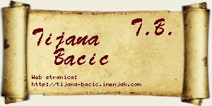 Tijana Bačić vizit kartica